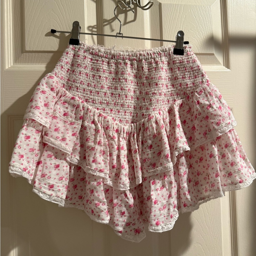 LoveShackFancy Floral Ruffle Mini Skirt - Picture 3 of 4